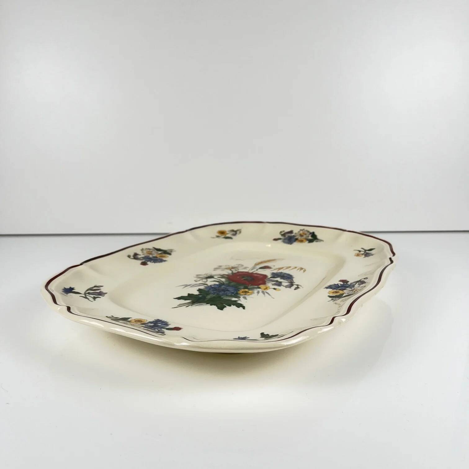 Large rectangular dish "Agreste" Sarreguemines, early 20th century.