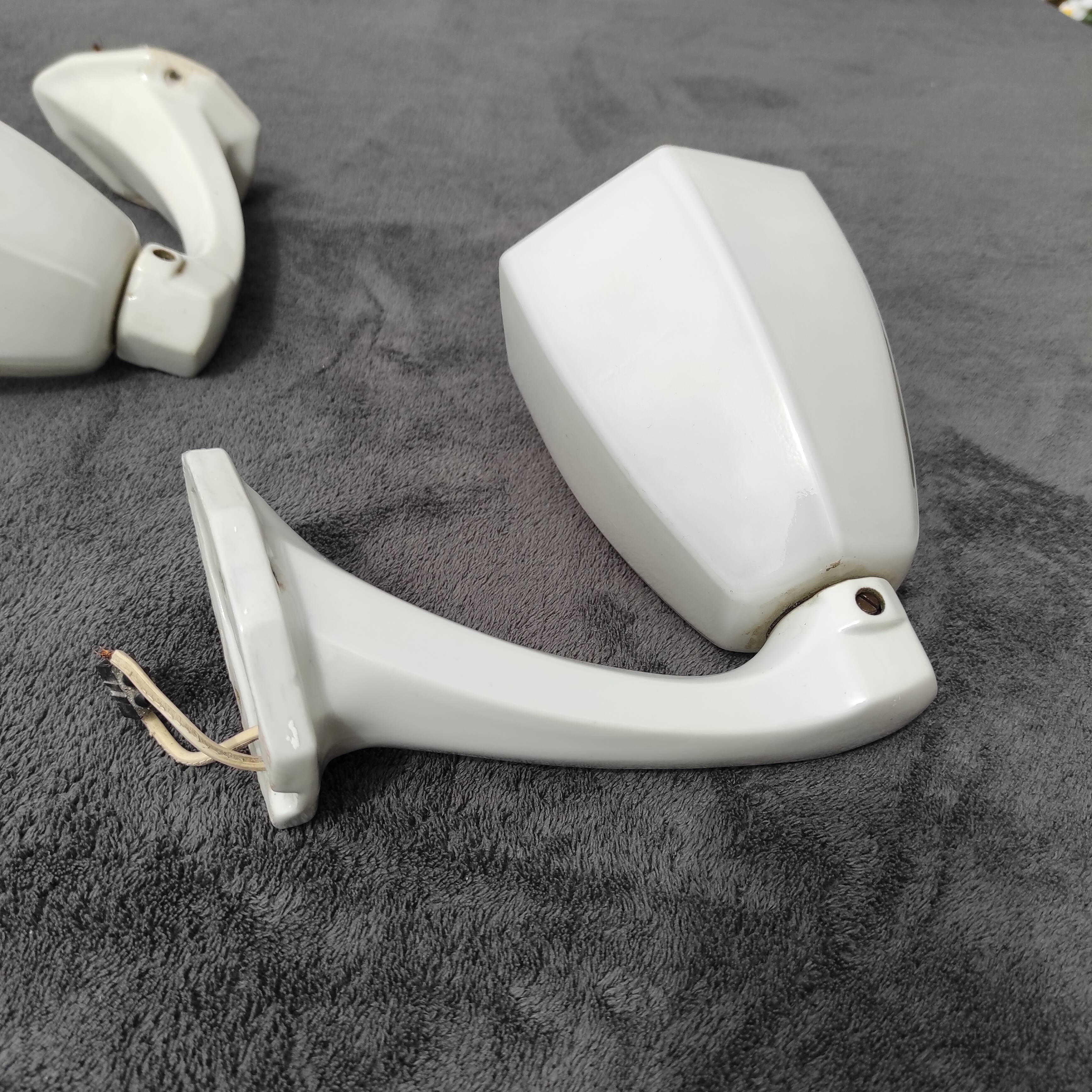 Pair of white opaline sconces early 20th century