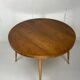 Italian round table with tapered brass leg ends, 1950s