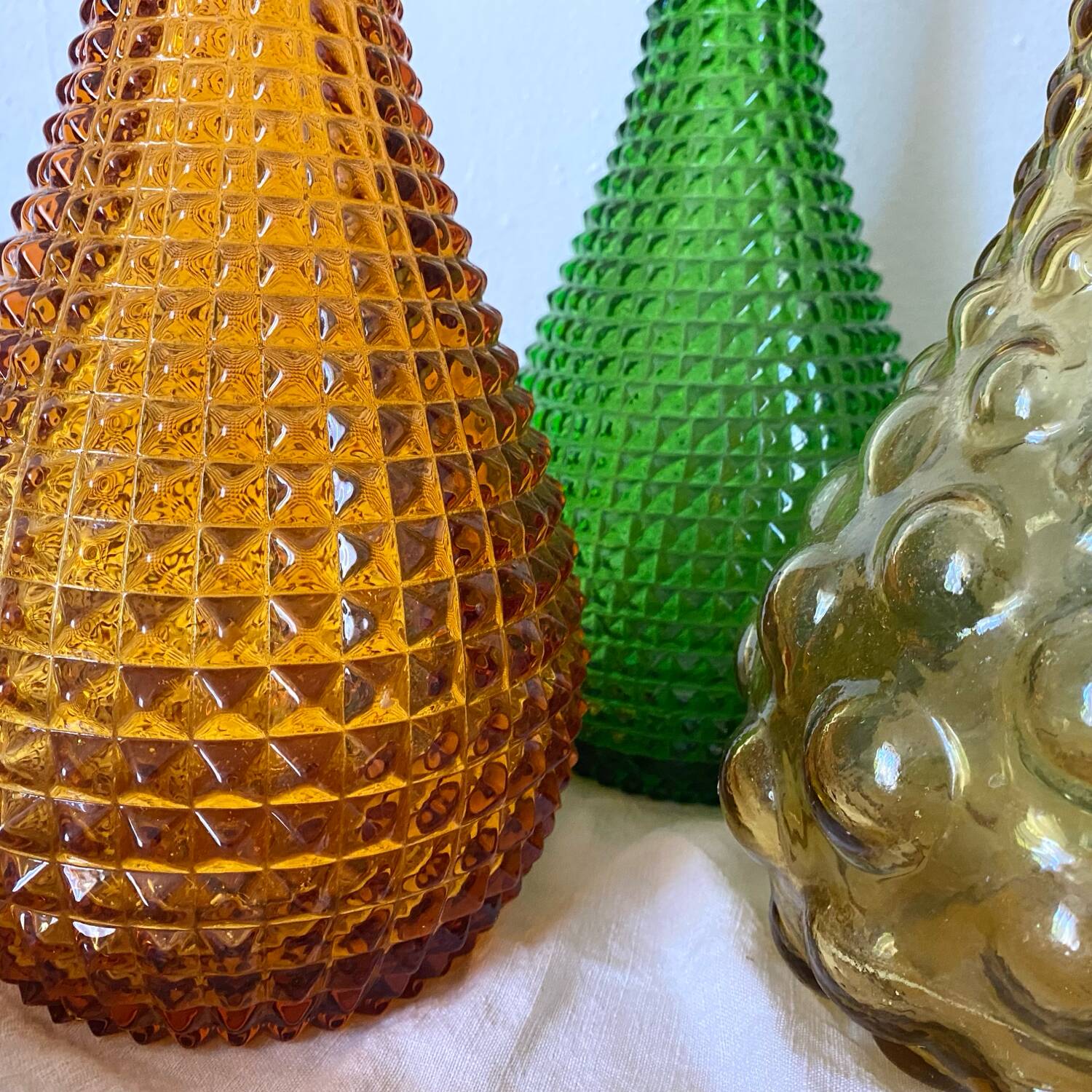 Carafe italienne Empoli pointes diamant 1970