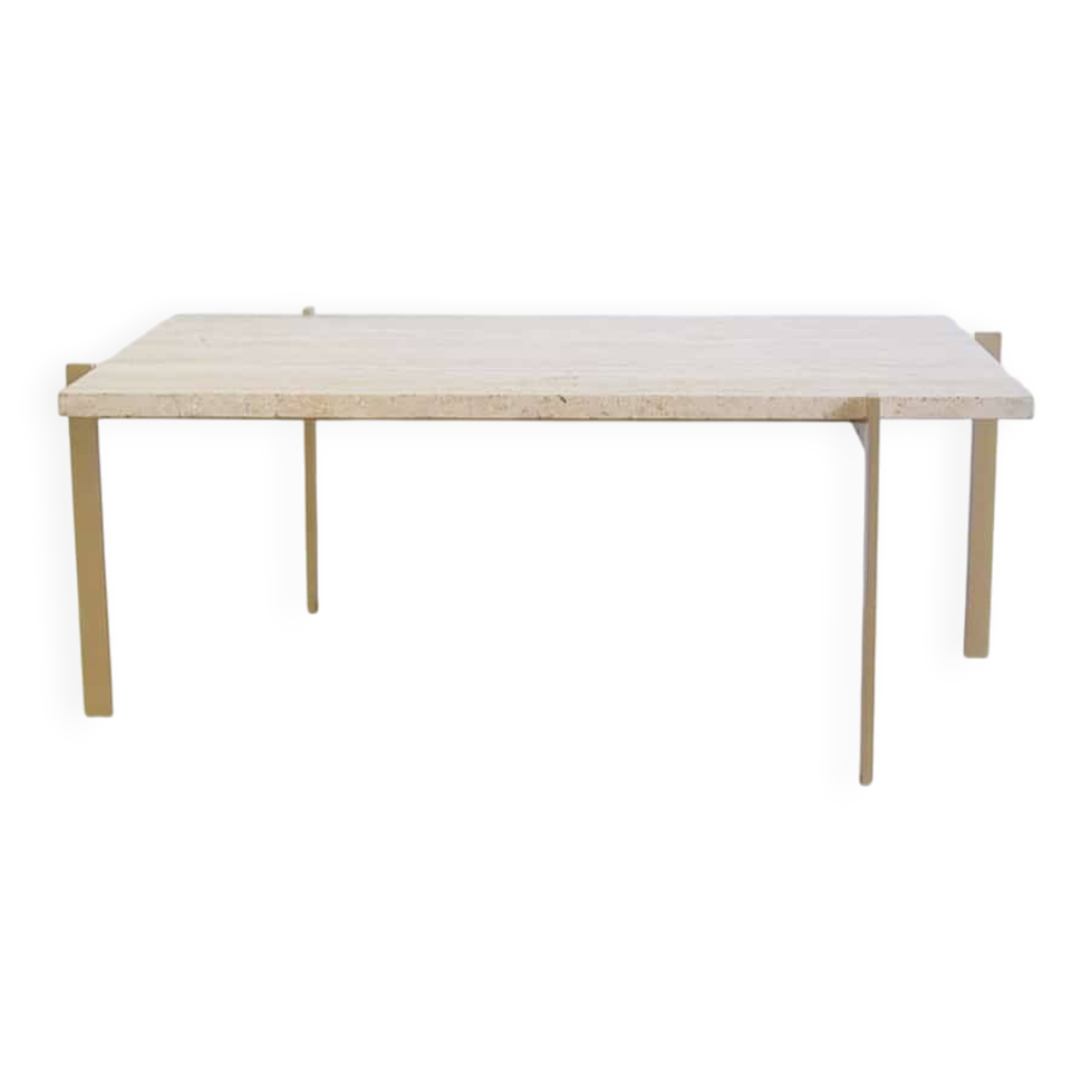 Rectangular travertine coffee table