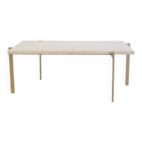Rectangular travertine coffee table