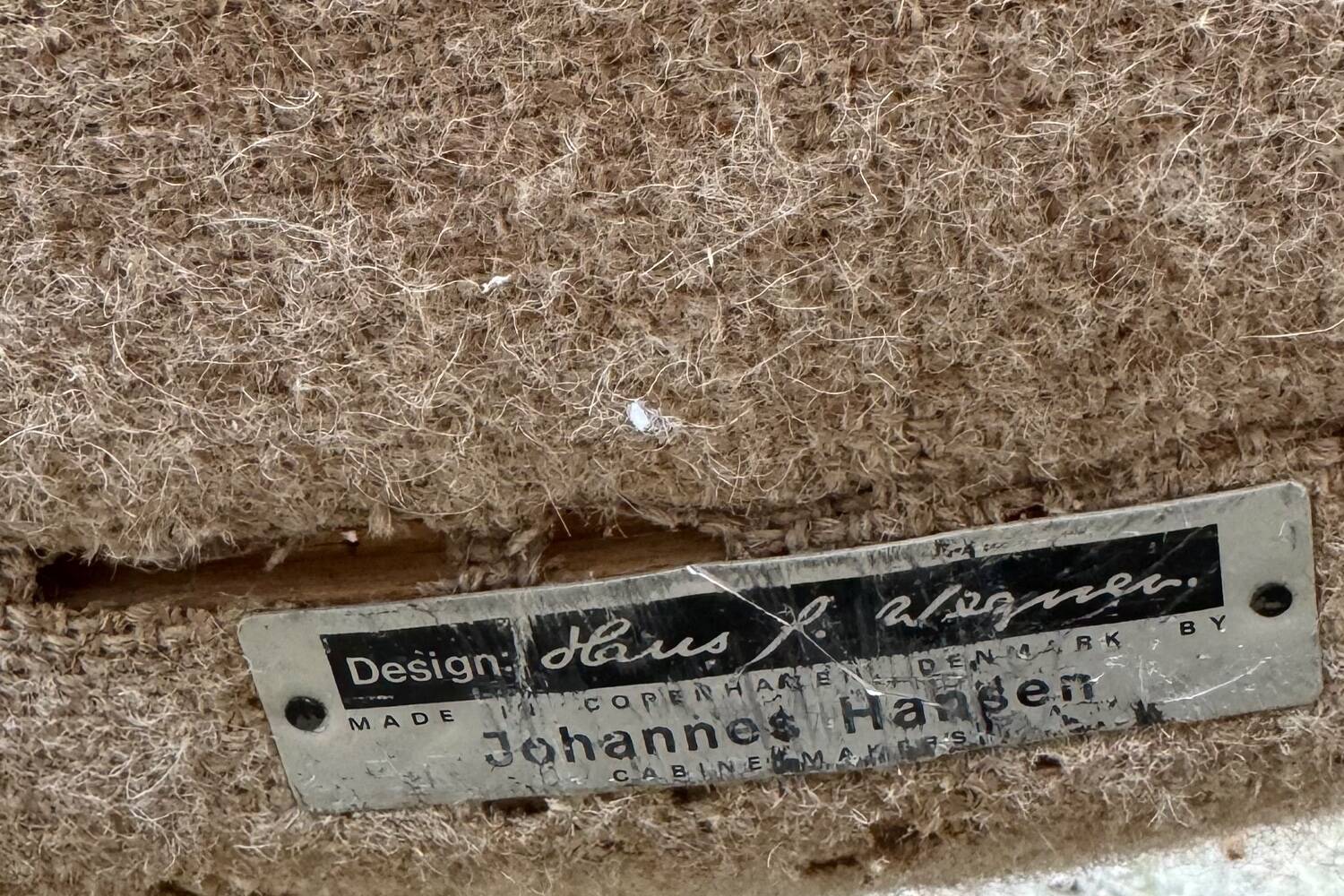 Early Pair Hans Wegner Queen Chairs by Johannes Hansen c.1960 / New Upholst