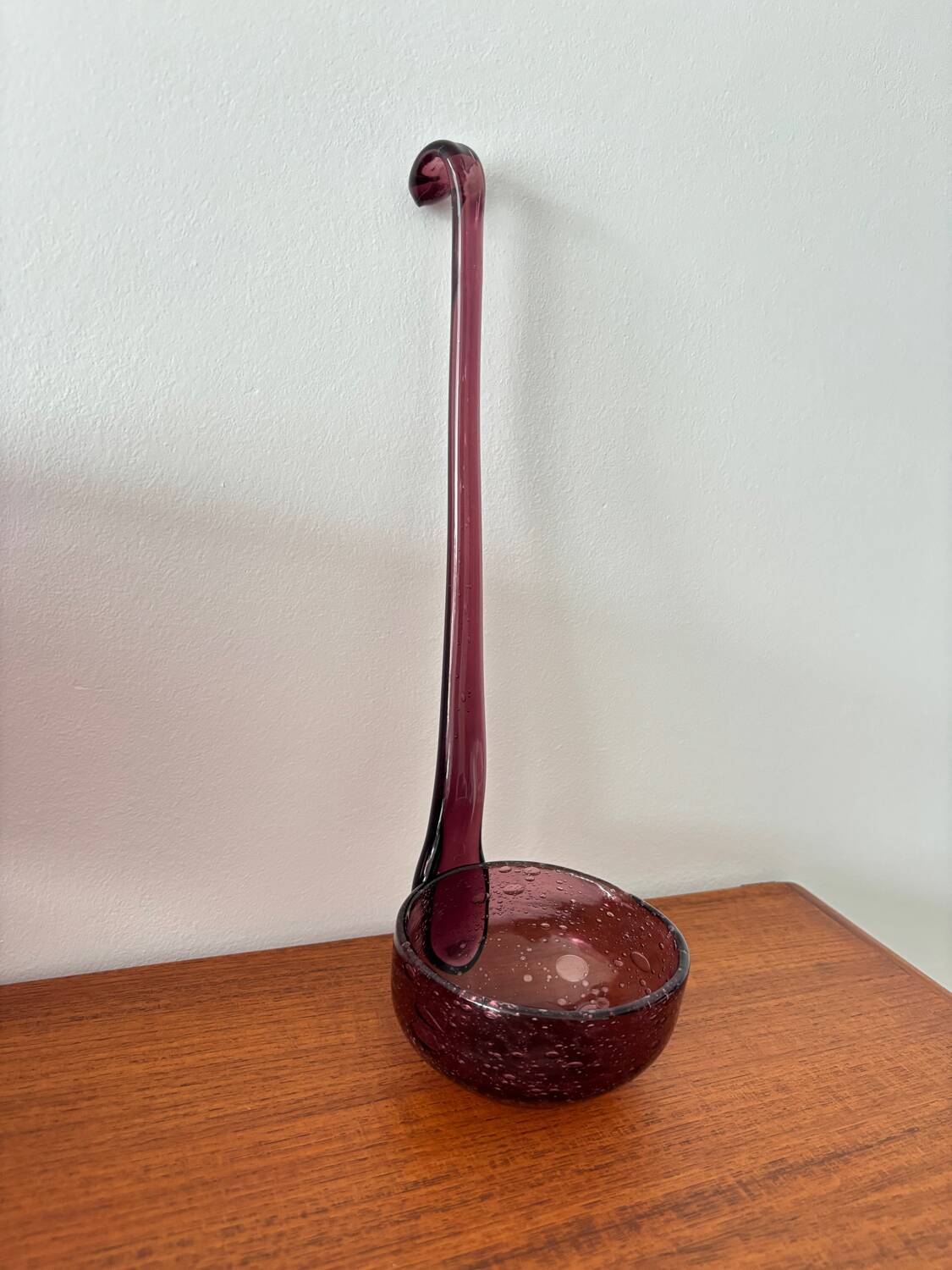 Vintage punch service – Hand-blown bubble glass, bowl or ladle