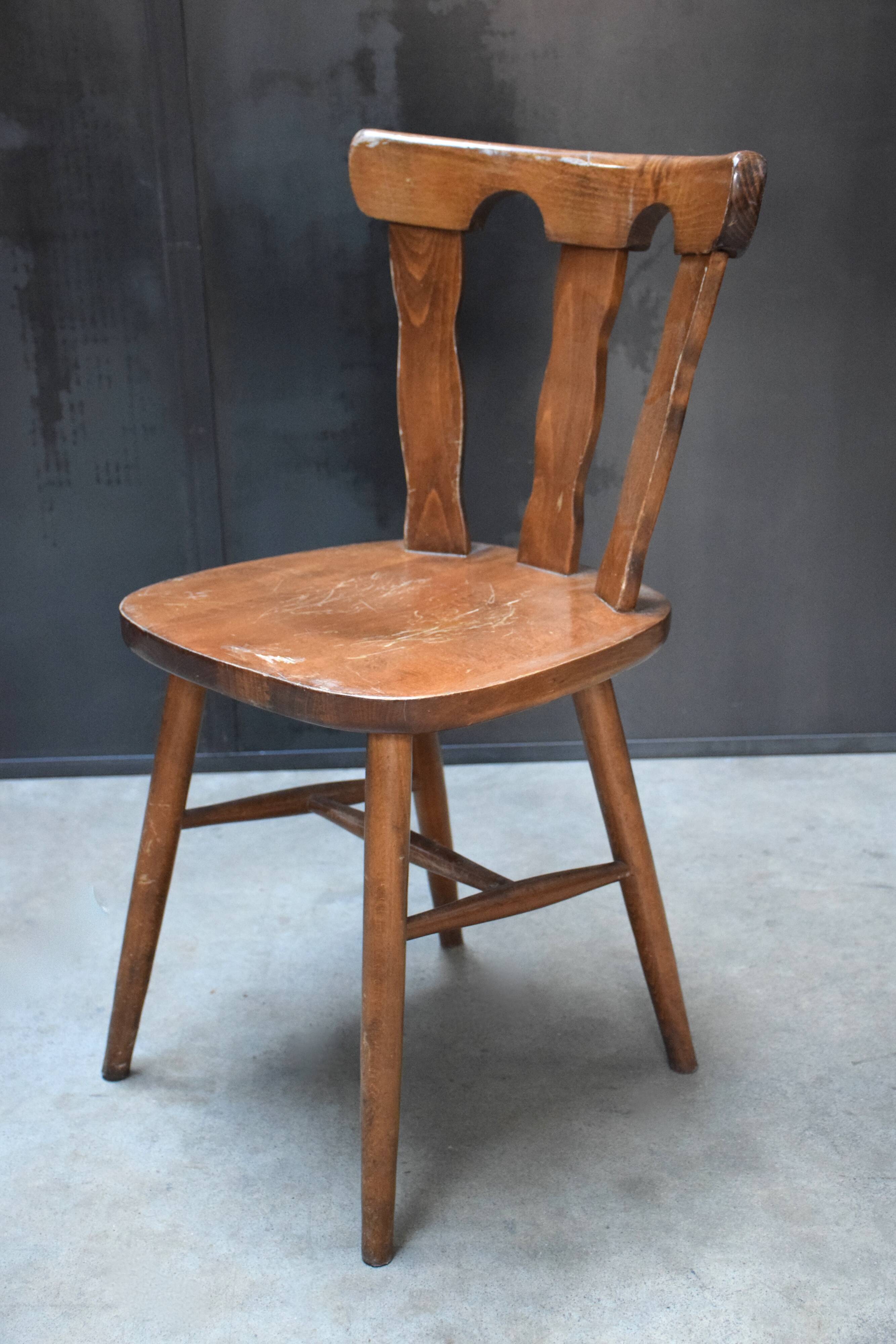 Lot 25 chairs bistro bar wood vintage 1960