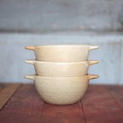 Set of 3 vintage village stoneware bowls, breakfast bowl, vintage ear bowl.