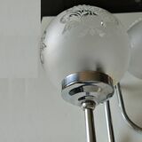 Double chrome and opaline 70 's slim design wall light