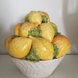 Barbotine décor citrons XIX siècle