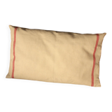 Old red striped Torchon cushion