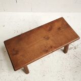 Coffee table, solid oak side table, folk art, 1950