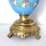 Lamp foot blue vase heads of fauna