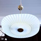 Hanging lamp glass and brass  60s vintage