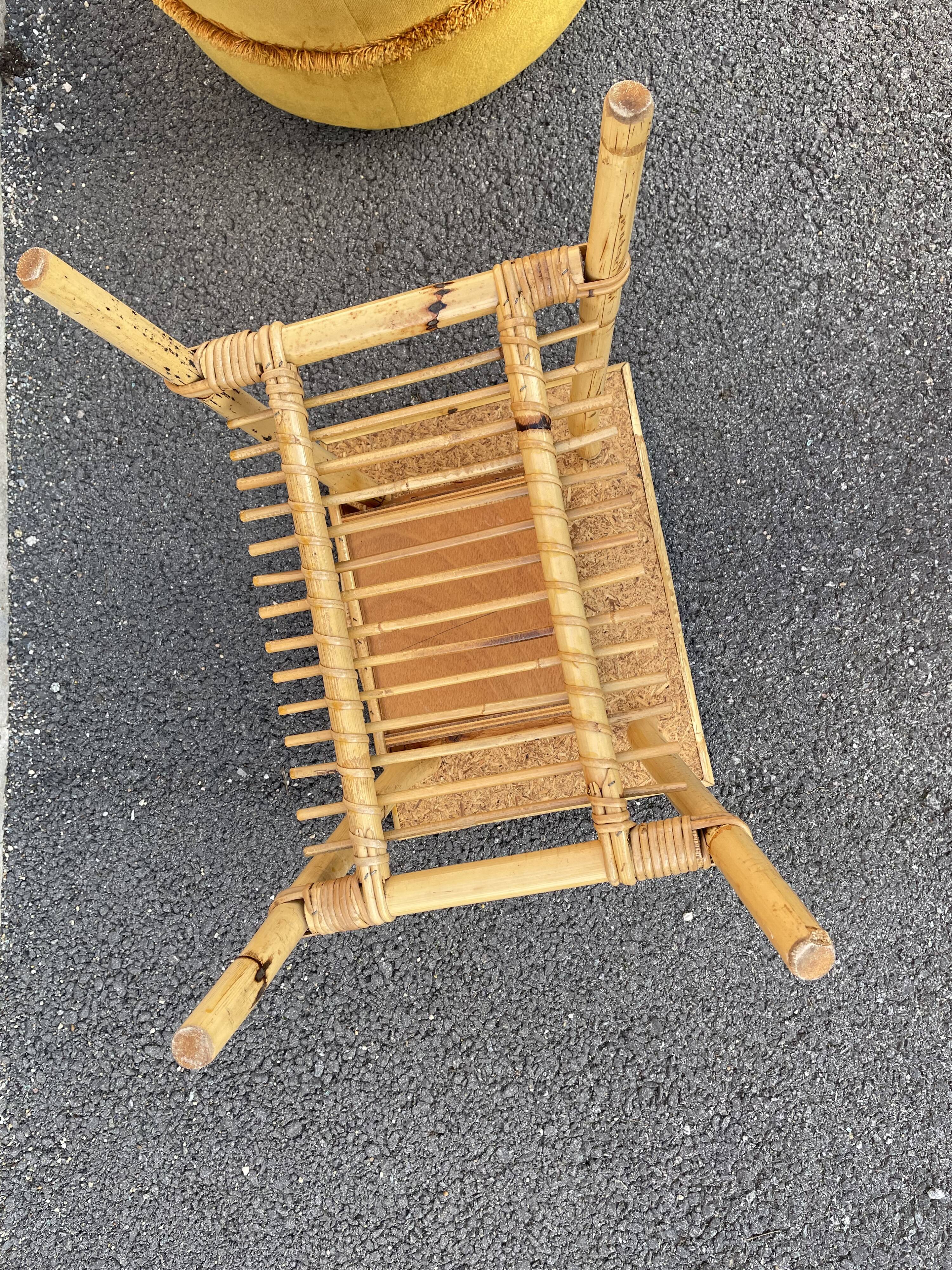 Rattan bedside and bamboo