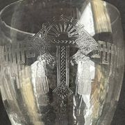 8 guilloché footed glasses – Art Nouveau