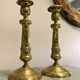 Paire de chandeliers Empire en bronze doré vers 1850-1880