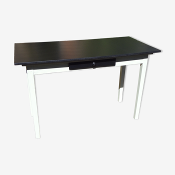 Table bois peint avec tiroir