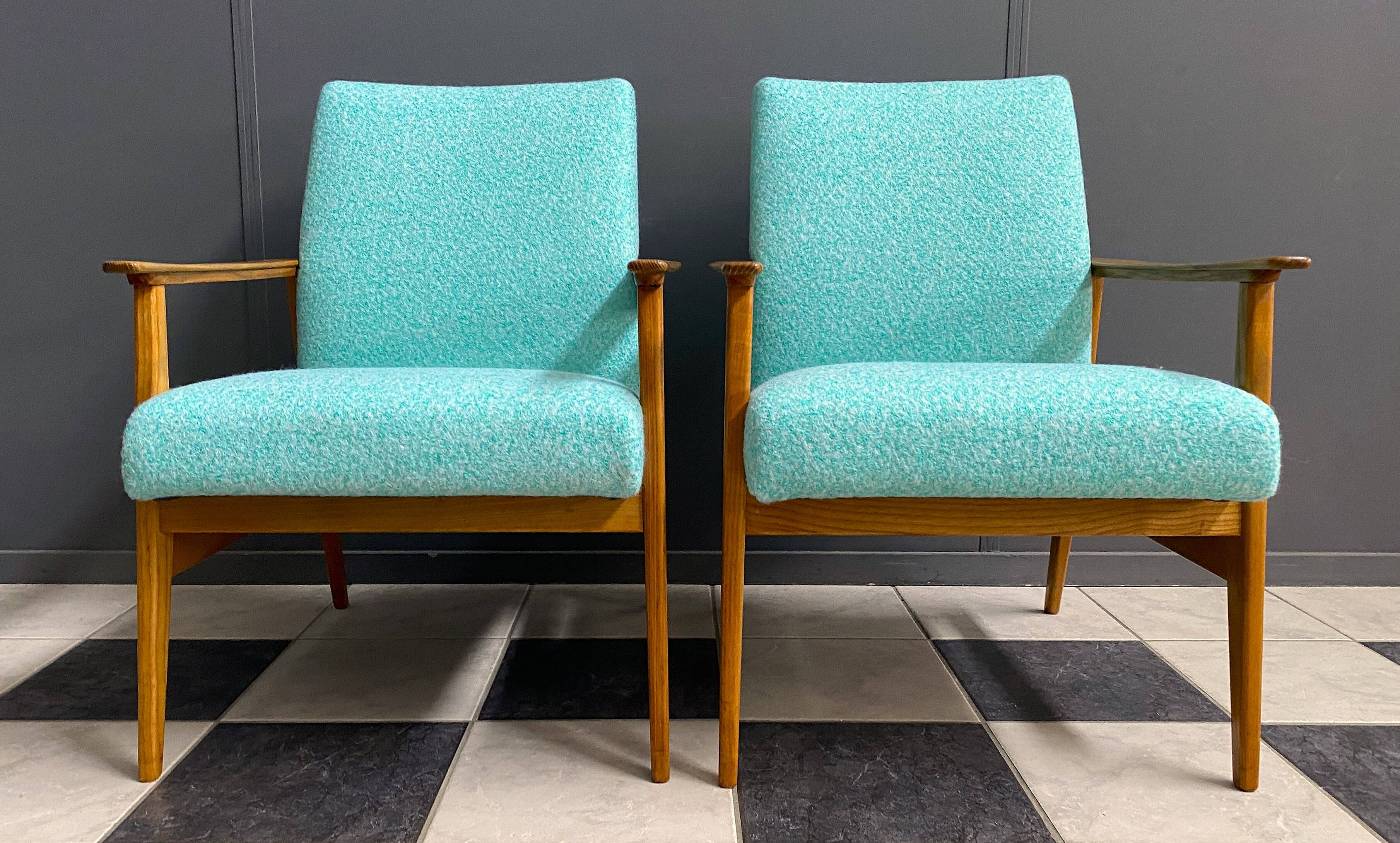 Pair of Green arm chairs 1960s