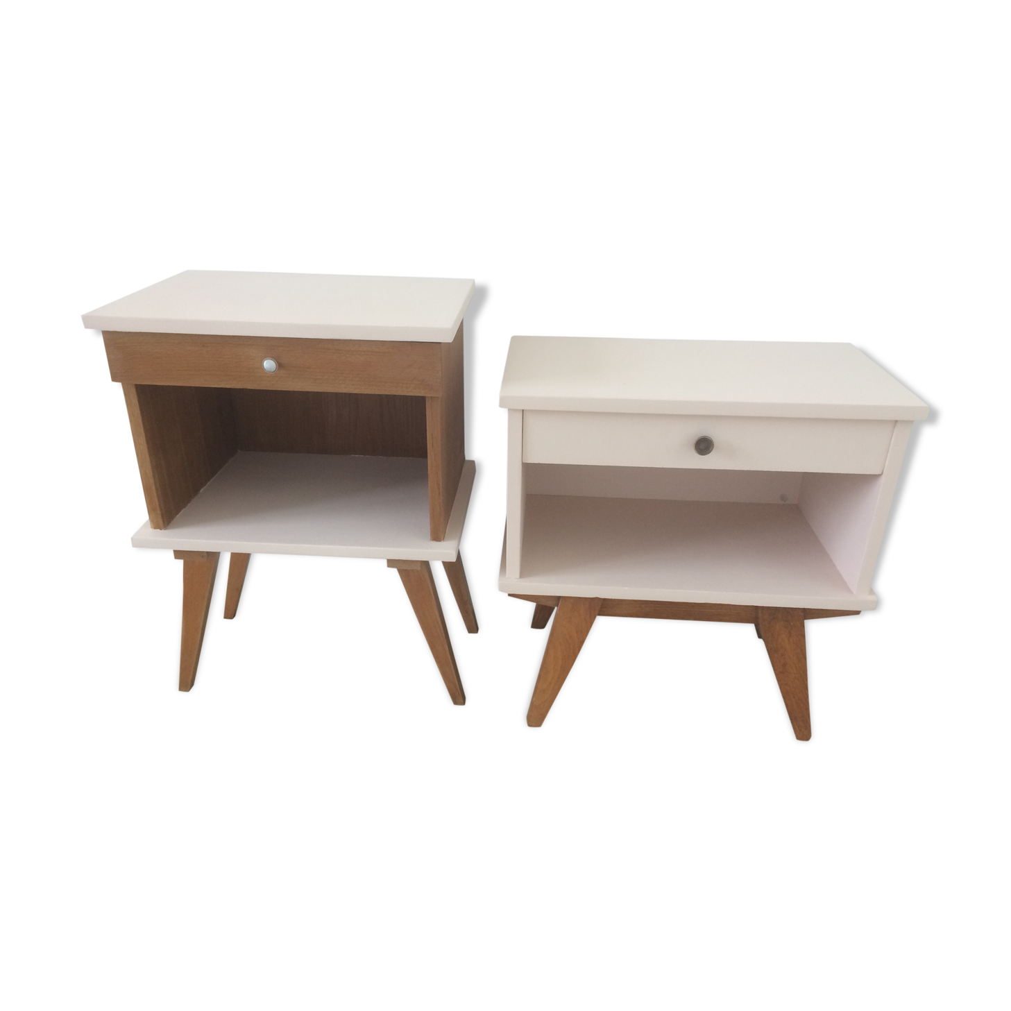 Lot of two vintage bedside tables