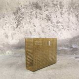 Vintage magazine rack in plexiglass and cane.