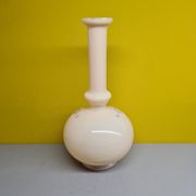 Antiquer Victorian painted beige Opaline vase Czechoslovakia,  from around 1900.