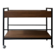 Rolling serving table in wood and black metal by Pierre Guariche for Meurop, design 1960