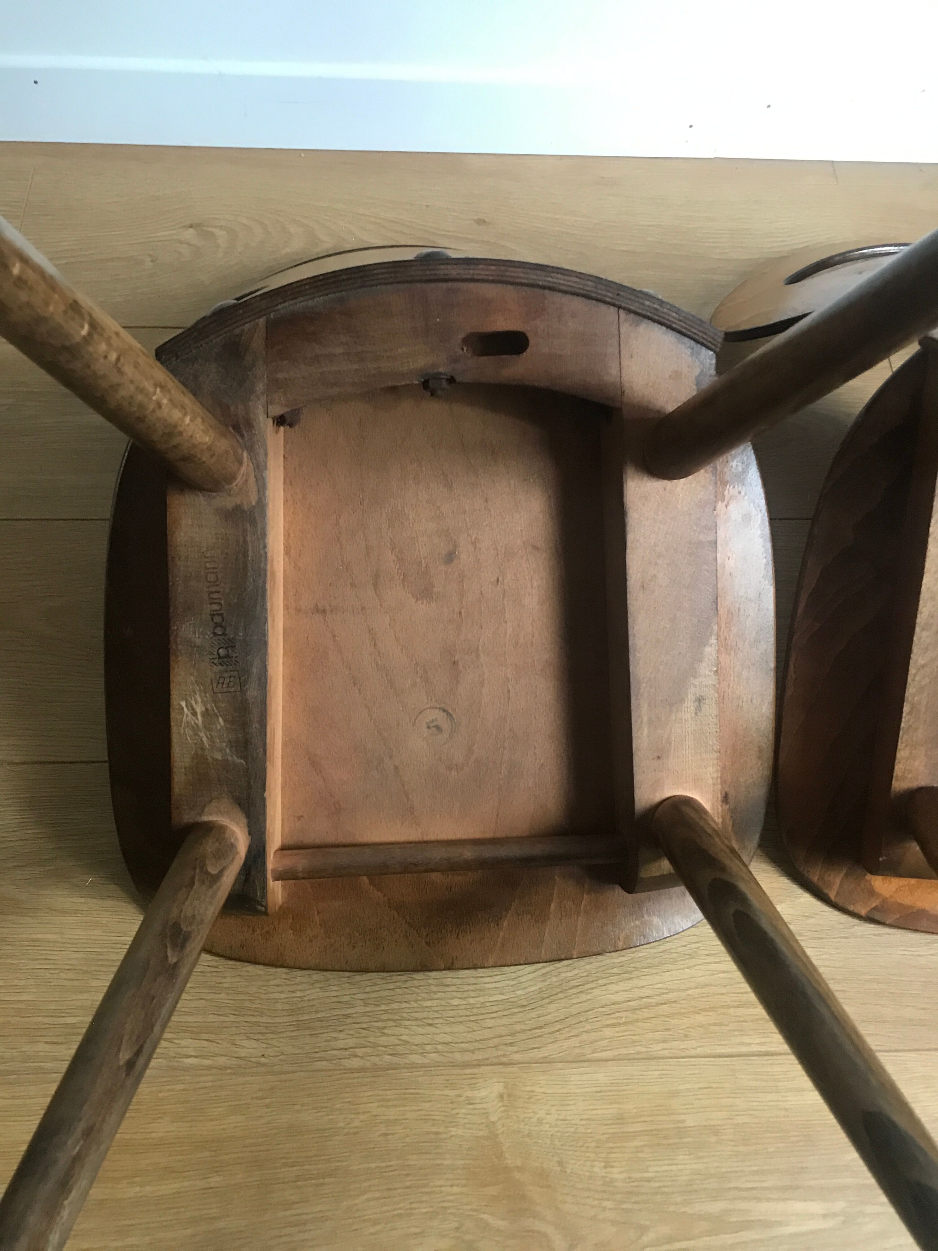Pair of bistro chairs "rustic" model of baumann called "ant"