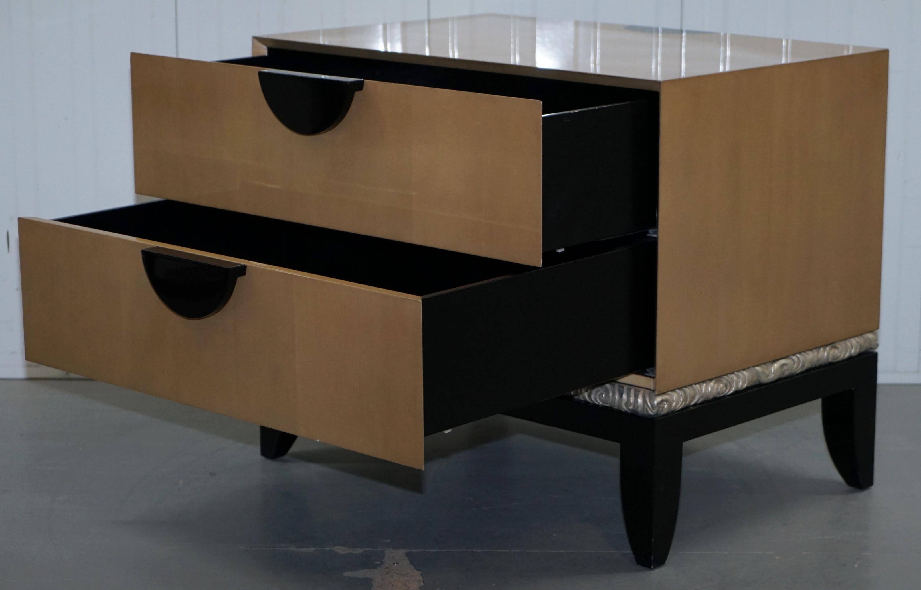 Cloud bedside tables by J Robert Scott with 14-carat gold veneer.