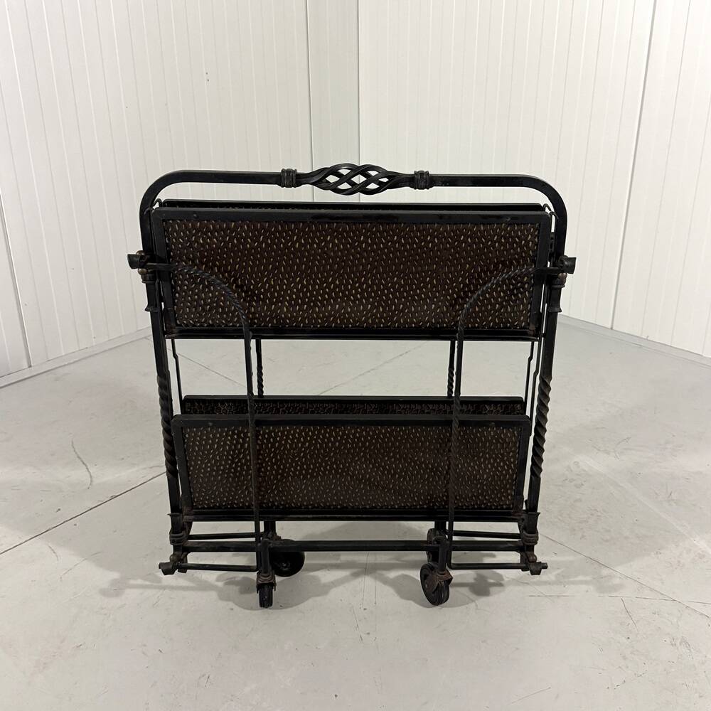 Brutalist wrought iron folding serving trolley 1960’s