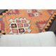 1970s Turkish Oushak Handmade Wool Cotton Orange Runner Rug 95x254