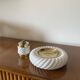 Tommaso Barbi, Smoking set white ashtray and table lighter, B Ceramiche, ca. 1970