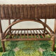 Vintage rattan and wicker bench from the 1970s