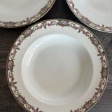 Set of three deep plates Limoges L.S. Floral Belle Époque decoration