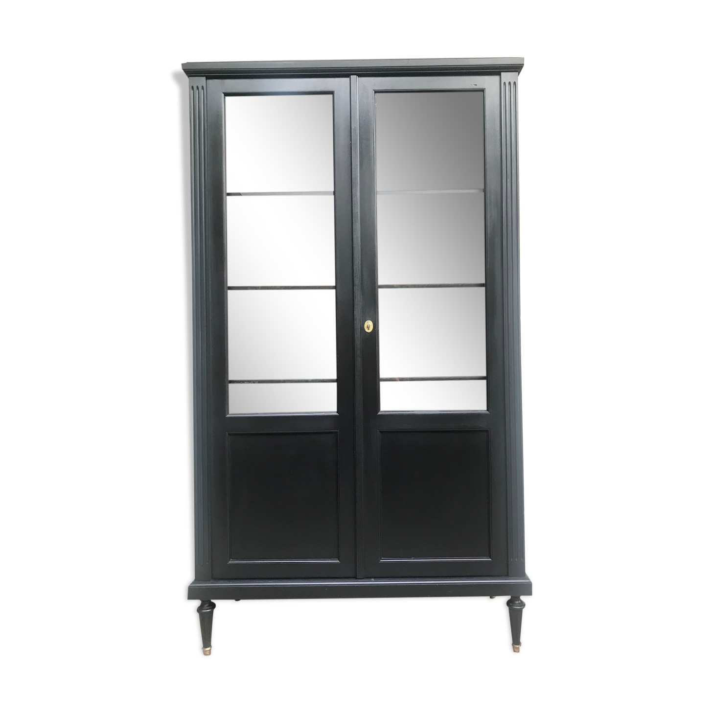 Showcase cabinet of curiosities black and wood