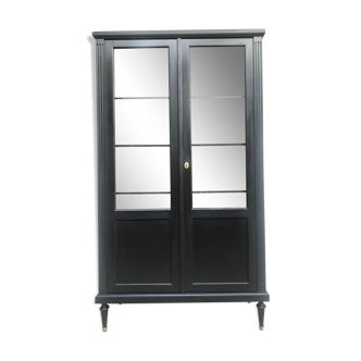 Vitrine cabinet de curiosités noire et bois