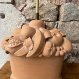 Terracotta “fruit basket” lamp base
