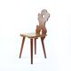Folk Style Dining Chair In Wood, Czechoslovakia 1973