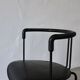 4 postmodern black leather armchairs from Cidue, Italy, 1990s