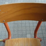 2 chairs child metal orange and yellow wood