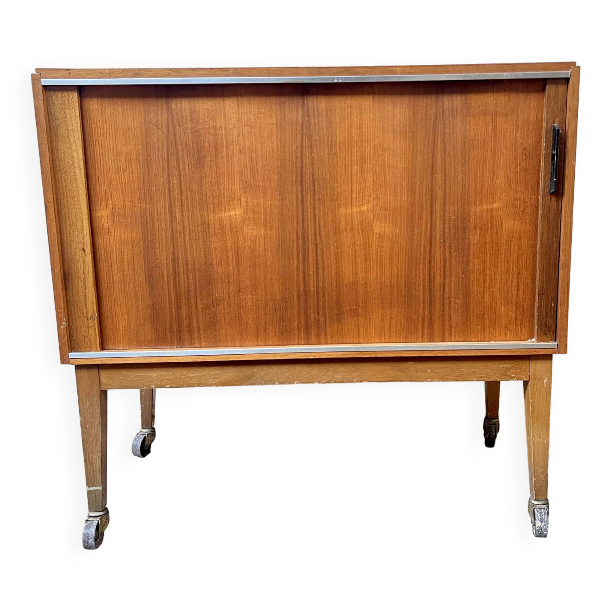 Bar meuble tv hifi à rideau vintage 1950/1960