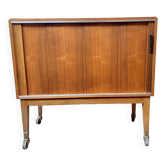 Bar hifi tv unit with vintage curtain 1950/1960