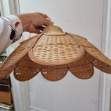 Rattan flower ceiling lamp, 1980