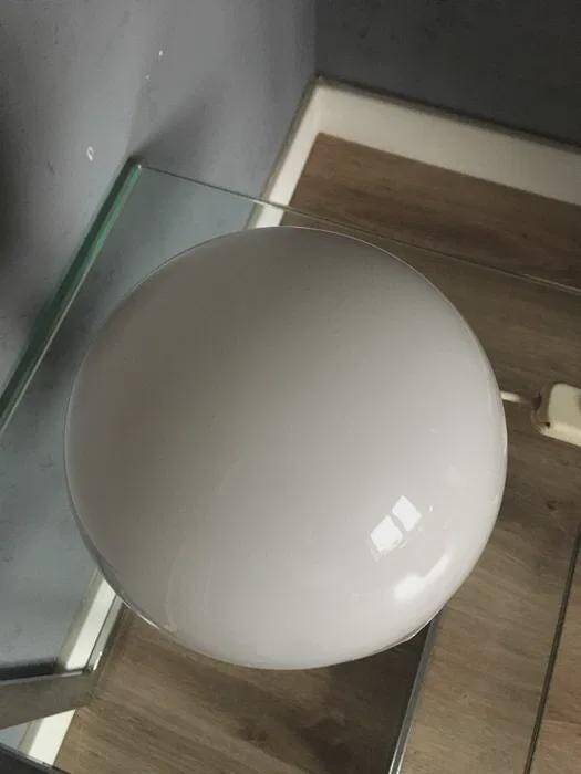 Egon Hillebrand Space Age table lamp, orange base, white shade, 1960s