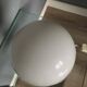 Egon Hillebrand Space Age table lamp, orange base, white shade, 1960s