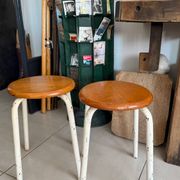 Paire de tabourets d’atelier vintage