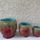 Set of art nouveau slurry consisting of a large dish and 3 small collector's jars