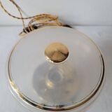 Brass and frosted glass lamp