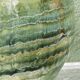Glazed ceramic ball lamp base, green gradients.