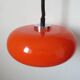 Orange perspex and chrome metal pendant light, space age, 1970