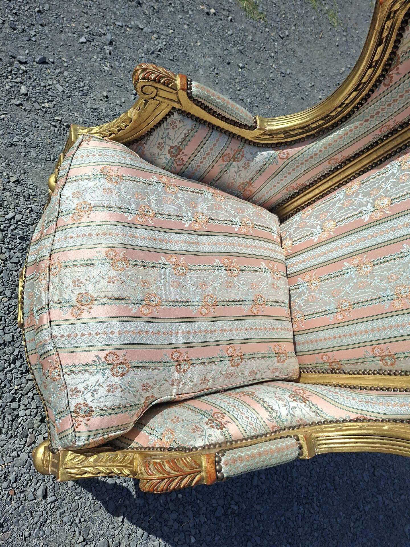 Louis XVI style wingback Bergère armchair