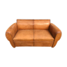 Art deco convertible leather club sofa